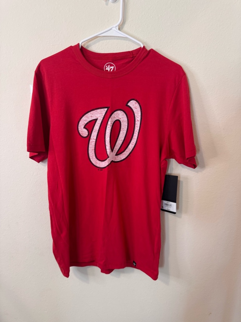 47 Brand Men's Red Washington Nationals W Logo Tee